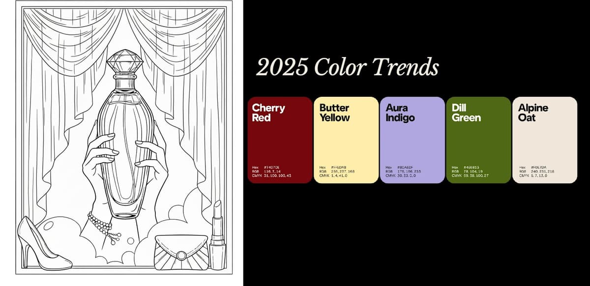 2025 Color Trends with Coloring Page                                                                                    